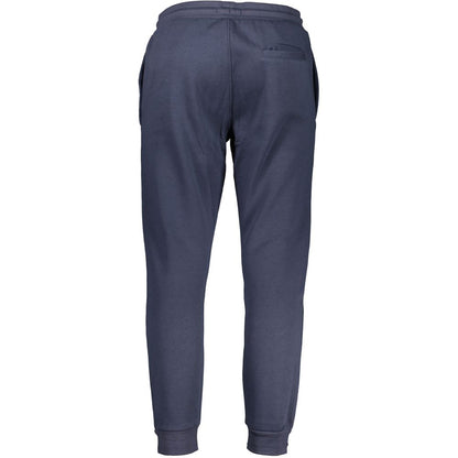 Trousers by Cavalli Class for women in cotton blue features a artisanal silhouette, showcasing a sophisticated athletic with a long and for a artisanal finish.