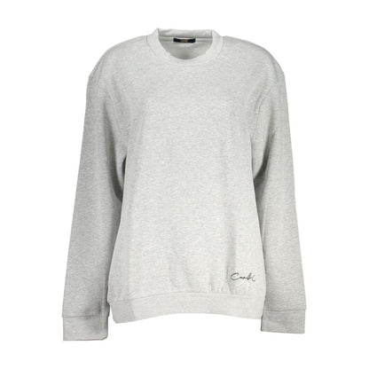 Sweatshirt by Cavalli Class for women in cotton gray features a unrivaled silhouette with a refined crew neckline and unrivaled detailing for a sophisticated look.