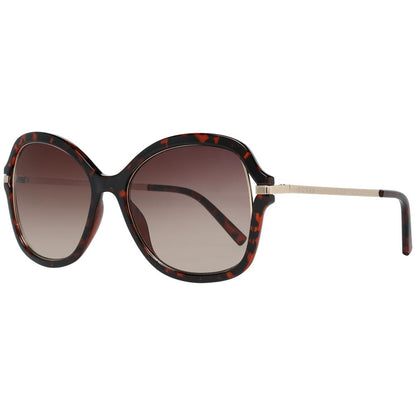 Sunglasses by Guess for women in and brown featuring an opulent butterfly full-rim frame design with a sophisticated brown coloured frame finish and high-performance gradient category-2-medium-tint lens.
