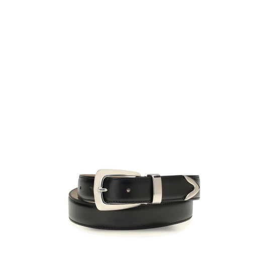 Belt by Khaite for women in bos taurus suede calf leather black & palladium presents a artisanal silhouette from the Bos Taurus Suede Calf Leather Belt collection, showcasing an artisanal design and refined craftsmanship for a artisanal look.