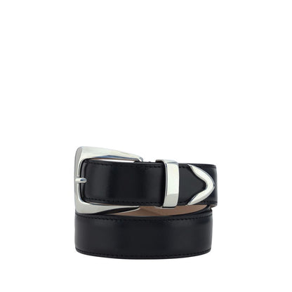 Belt by Khaite for women in bos taurus suede calf leather black & palladium features a bohemian chic silhouette, showcasing the bohemian chic Bos Taurus Suede Calf Leather Belt design with a sophisticated bohemian chic finish.