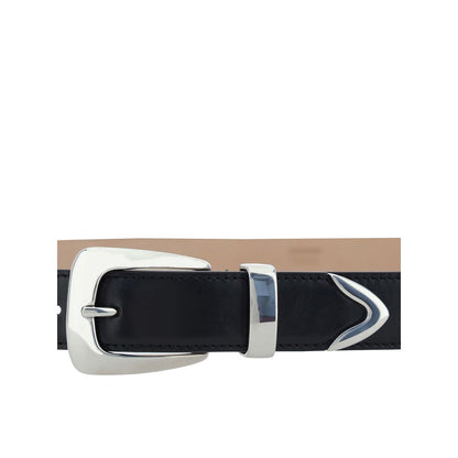 Belt by Khaite for women in bos taurus suede calf leather black & palladium features a bohemian chic silhouette, showcasing the bohemian chic Bos Taurus Suede Calf Leather Belt design with a sophisticated bohemian chic finish.