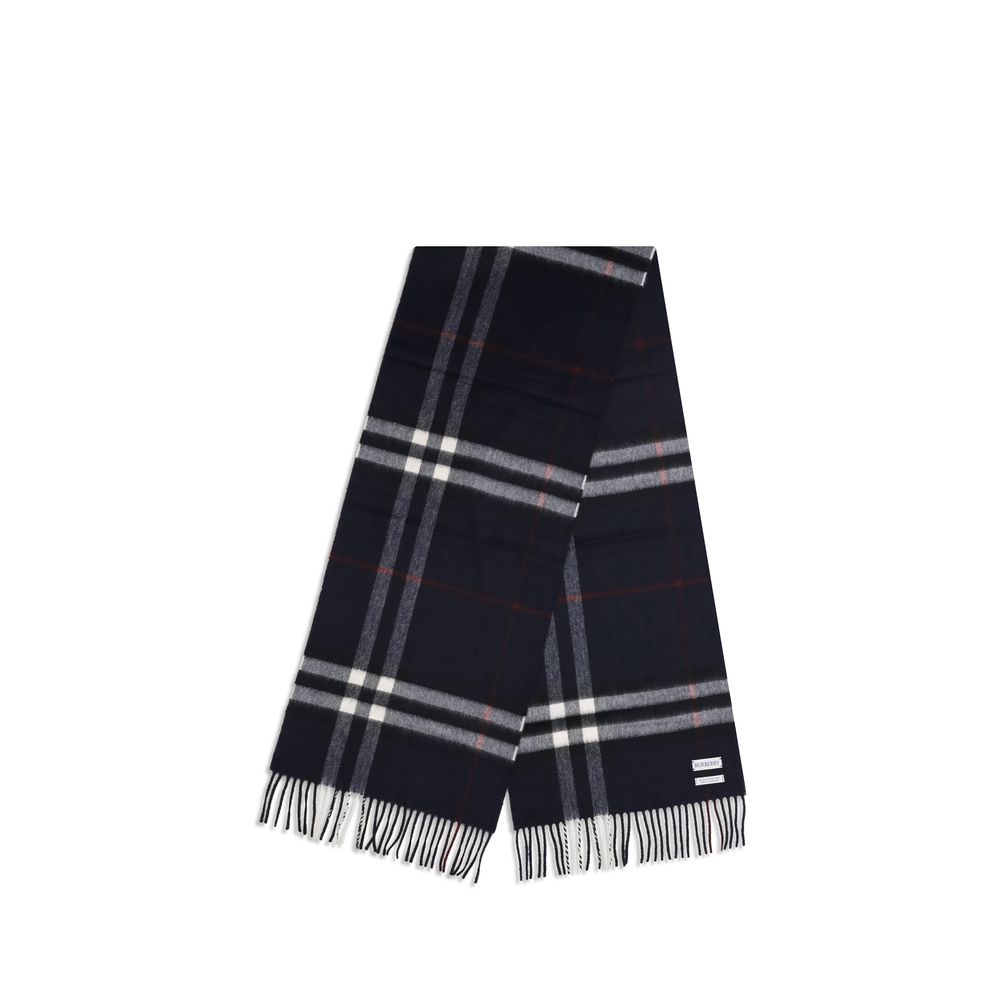 Scarf by Burberry for women in cashmere & capra leather blue showcases a eye catching silhouette, artfully capturing the essence of the eye catching Icon Cashmere & Capra Leather Shawl Scarf design for a sophisticated look.