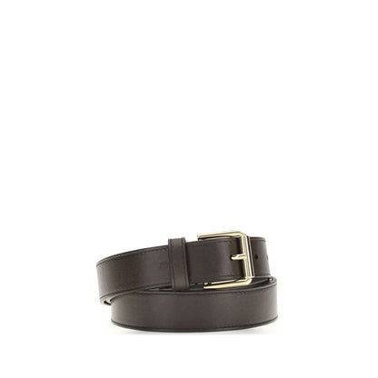 Belt by Givenchy for women in bos taurus calf leather brown & gold features an artisanal finish, elegantly showcasing the signature style and artisanal craftsmanship of the Voyou Bos Taurus Calf Leather Belt design.