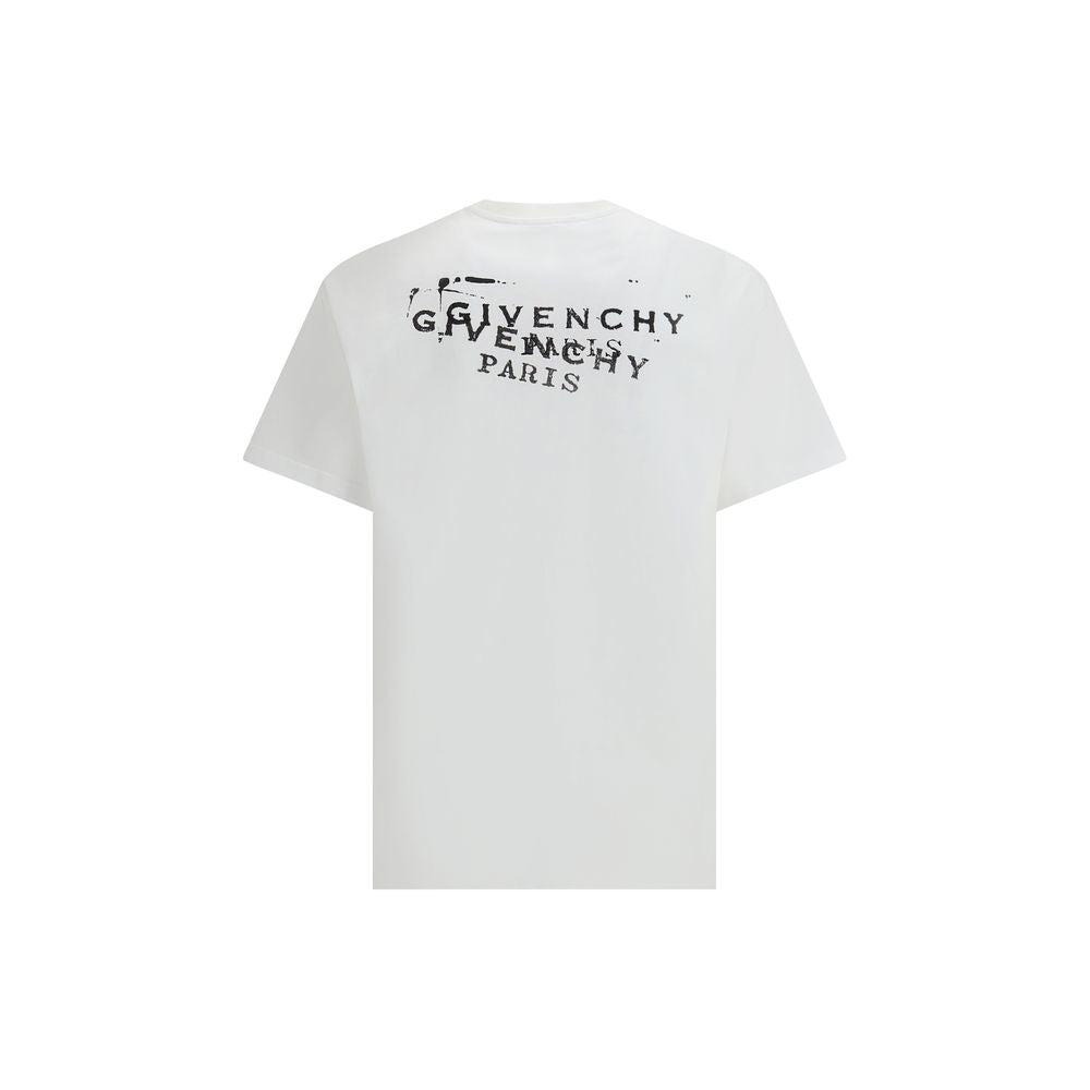 T-Shirt by Givenchy for men in cotton white & print showcases a dramatic silhouette, elegantly detailed with a dramatic crew neckline and for a truly dramatic finish.