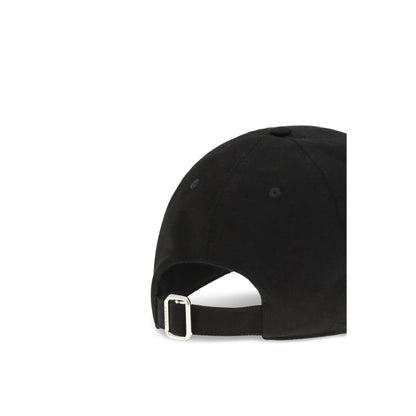 Baseball Cap by Givenchy for men in cotton twill black & signature features a distinguished silhouette, showcasing the distinguished design of the Cotton Twill Baseball Cap for a sophisticated, elevated look.