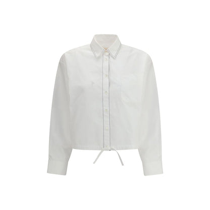 Shirt by Marni for women in cotton black & white presents a discerning silhouette, showcasing a sophisticated and short-sleeve for a truly discerning finish.