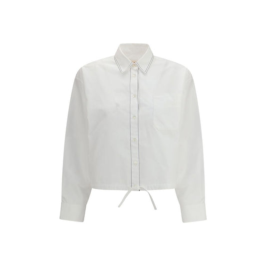 Shirt by Marni for women in cotton black & white presents a discerning silhouette, showcasing a sophisticated and short-sleeve for a truly discerning finish.