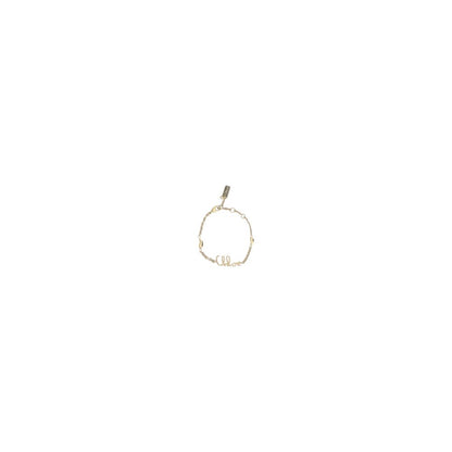 Bracelet by Chloé for women in nylon leather gold & signature features a architectural silhouette, elegantly showcasing a architectural chain link bracelet design that defines the Women's Chain Link Gold Brass Bracelet aesthetic.