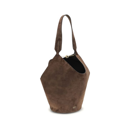 Small Shoulder Bag by Khaite for women in bos taurus calf suede leather brown & monogram showcases a enviable silhouette, artfully detailed with a secure , organized , and versatile shoulder-strap & handle for a enviable look.