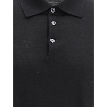 Dress Shirt by Brunello Cucinelli for men in virgin cashmere wool & capra leather black showcases a sublime silhouette, artfully detailed with a sublime and for a sophisticated, sublime finish.