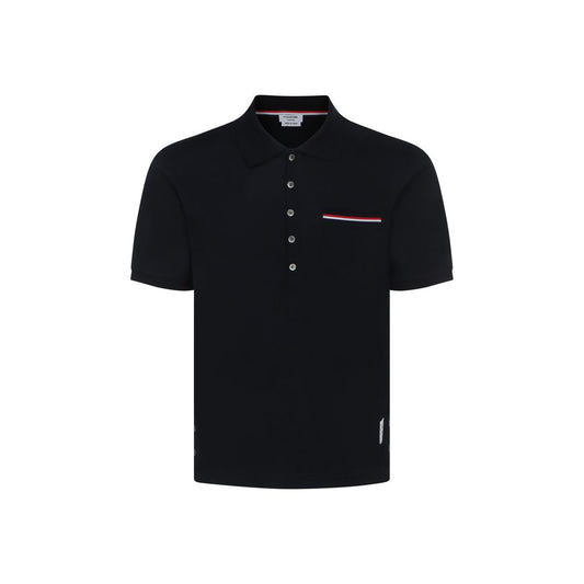 Polo Shirt by Thom Browne for men in cotton blue presents a crisp silhouette, artfully detailed with a crisp and crisp .