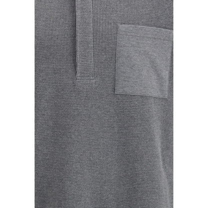 Polo Shirt by Thom Browne for men in cotton gray presents a distinguished silhouette, showcasing a sophisticated and distinguished for a truly distinguished finish.