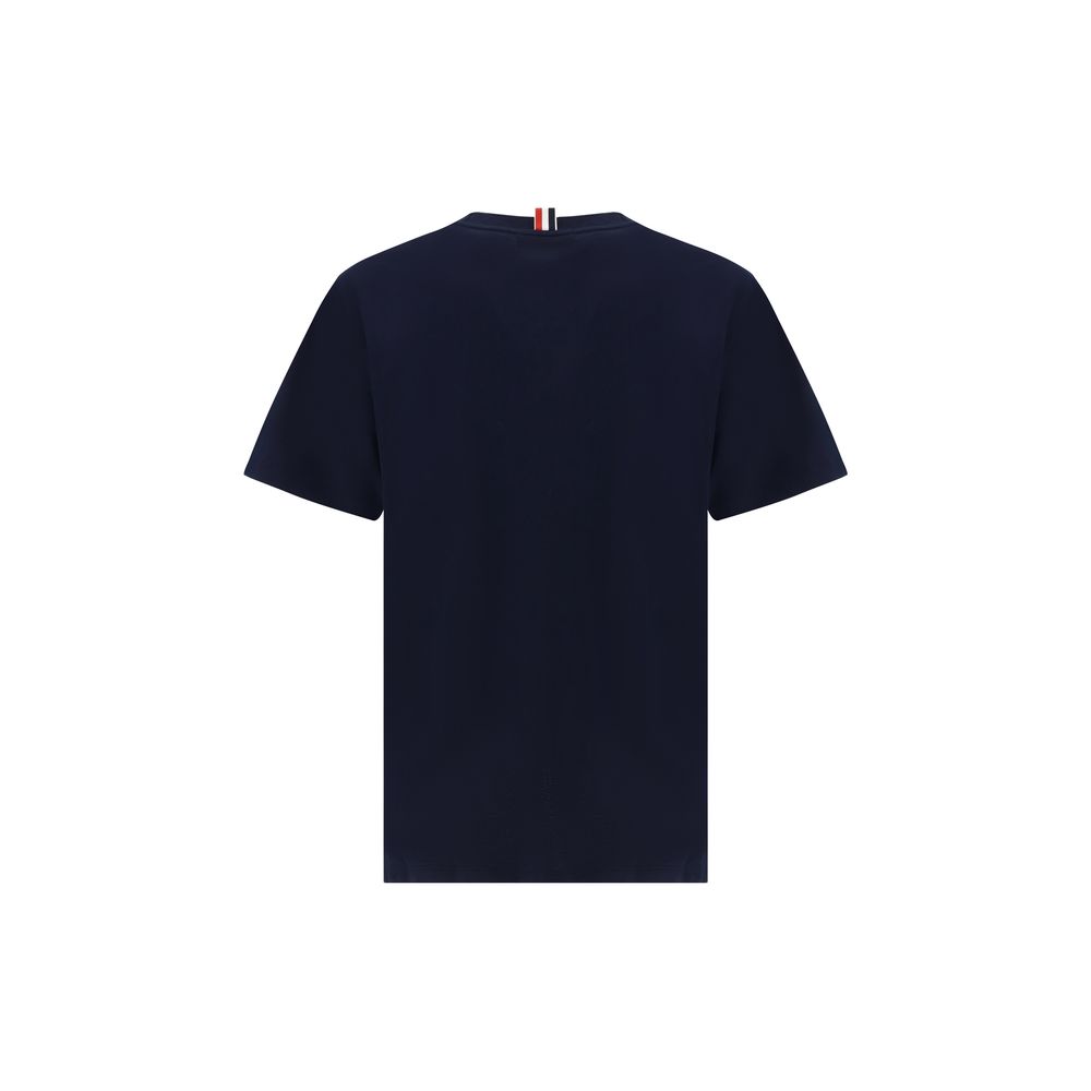 T-Shirt by Thom Browne for men in cotton blue & monogram features an on trend silhouette, perfectly showcasing a on trend and crew neckline for an elevated aesthetic.