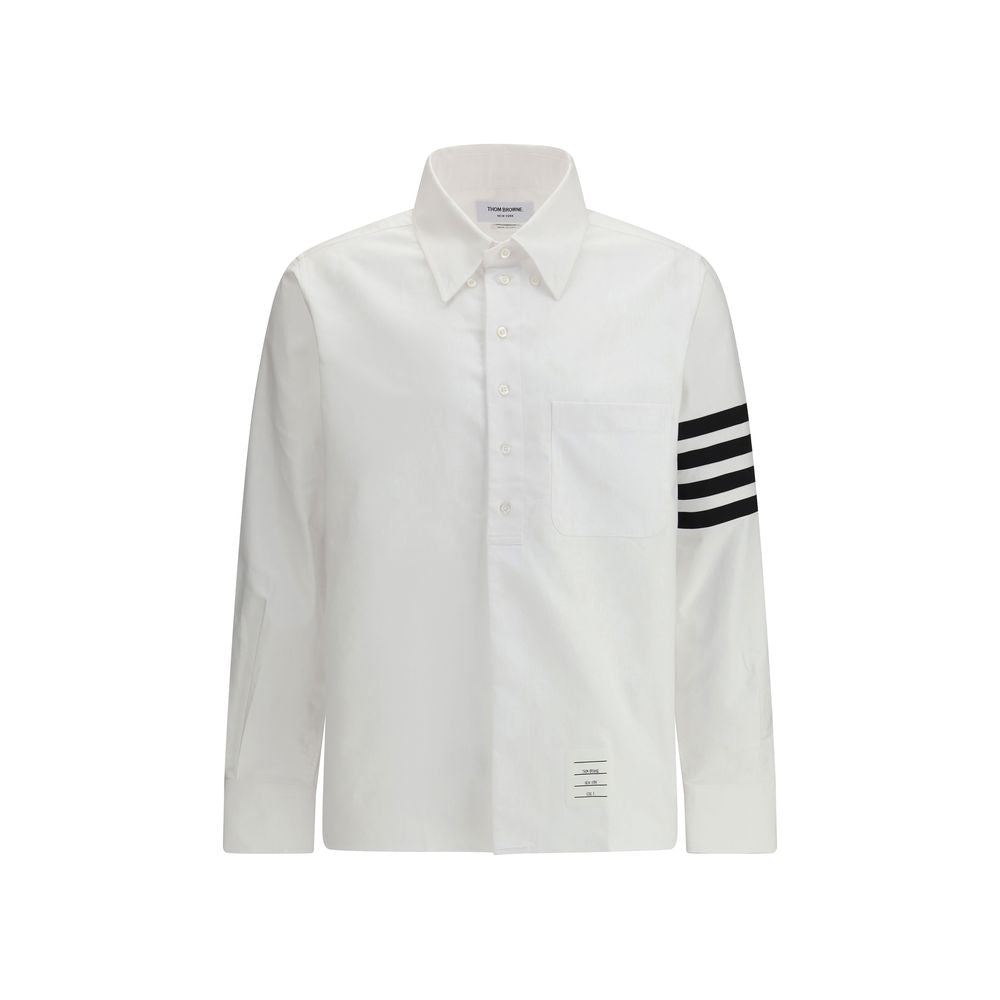Dress Shirt by Thom Browne for men in cotton white, featuring a nuanced long-sleeve and nuanced for a sophisticated finish.