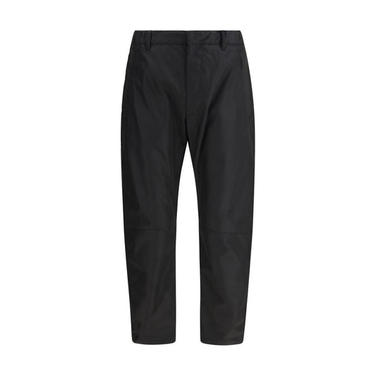 Casual Pants by Prada for men in nylon black features an refined tailoring silhouette, showcasing a premium slim with a and long cut for a refined tailoring look.
