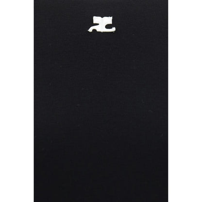 T-Shirt by Courrèges for women in cotton black features an on trend silhouette, perfectly showcasing a on trend and crew neckline for an elevated aesthetic.