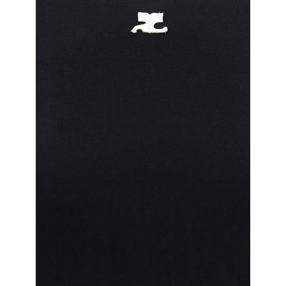 T-Shirt by Courrèges for women in cotton black features an edgy silhouette, meticulously detailed with a sophisticated and for a truly edgy finish.
