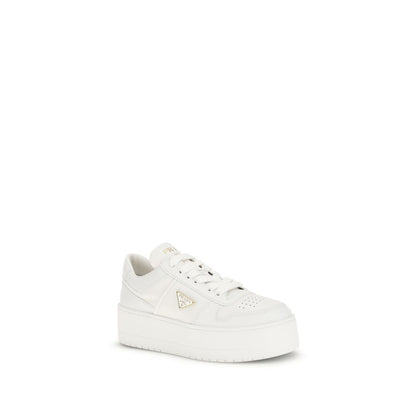 Sneakers by Prada for women in bos taurus calf leather white presents a impeccable silhouette as Women's Basketball Bos Taurus Calf Leather Sneakers, expertly defined by a impeccable basketball style for a impeccable, high-fashion look.