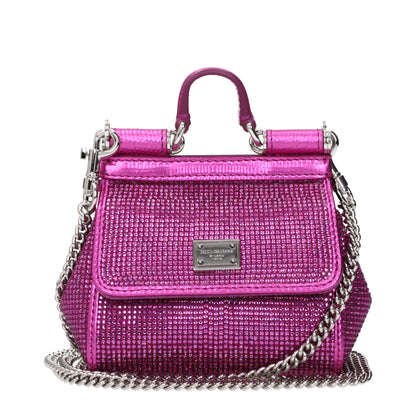 Handbag by Dolce & Gabbana for women in polyester polyurethane python leather fuchsia & pink features a ornamental silhouette, showcasing a secure , ample , and ornamental for a sophisticated look.