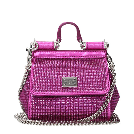 Handbag by Dolce & Gabbana for women in polyester polyurethane python leather fuchsia & pink features a ornamental silhouette, showcasing a secure , ample , and ornamental for a sophisticated look.