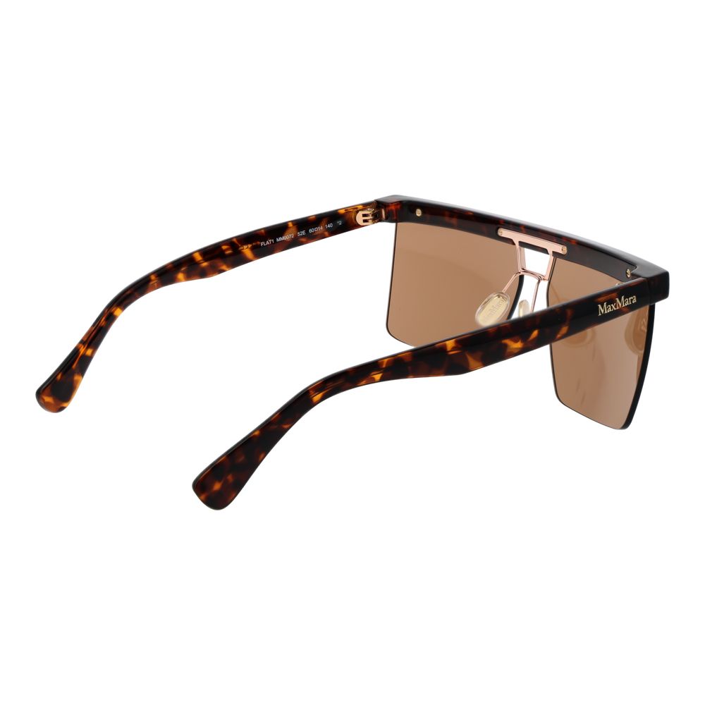 Sunglasses by Max Mara for women in brown features an ethereal browline half-rim frame design with brown coloured frame frames and non-polarized category-2-medium-tint lens for a ethereal finish.