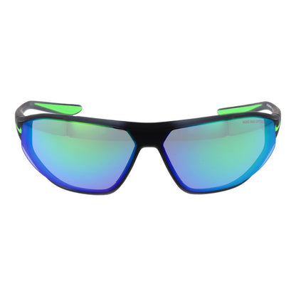 Sunglasses by Nike for unisex in stainless steel gray features an lustrous rectangle full-rim frame design with gray coloured frame detailing and mirrored category-2-medium-tint lens for a lustrous aesthetic.