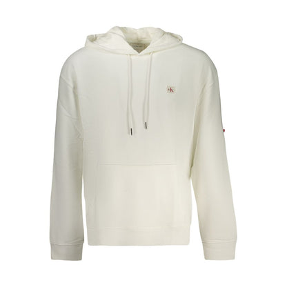 Hooded Sweatshirt Hoodie by Calvin Klein for men in cotton white features a slouchy chic silhouette, detailed with a slouchy chic and a signature hooded neckline for an elevated aesthetic.