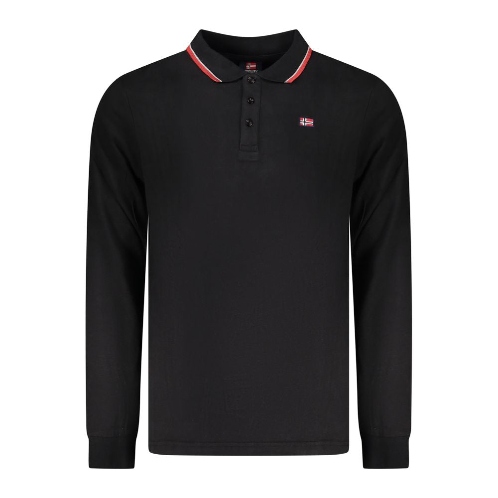 Polo Shirt by Norway 1963 for men in cotton black presents a sleek silhouette, featuring a refined and long-sleeve for a sleek finish.