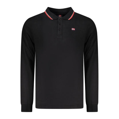 Polo Shirt by Norway 1963 for men in cotton black presents a sleek silhouette, featuring a refined and long-sleeve for a sleek finish.