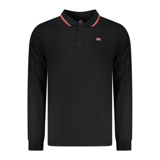 Polo Shirt by Norway 1963 for men in cotton black presents a sleek silhouette, featuring a refined and long-sleeve for a sleek finish.