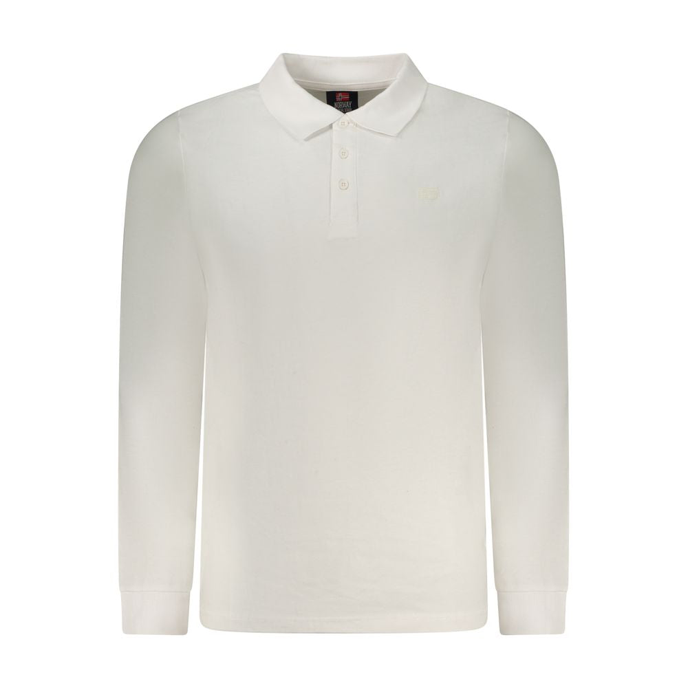 Polo Shirt by Norway 1963 for men in cotton white showcases a sharp silhouette, detailed with a refined and sharp long-sleeve for a sophisticated finish.