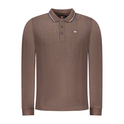 Polo Shirt by Norway 1963 for men in cotton brown & signature presents a distinguished silhouette, showcasing a sophisticated and distinguished long-sleeve for a truly distinguished finish.