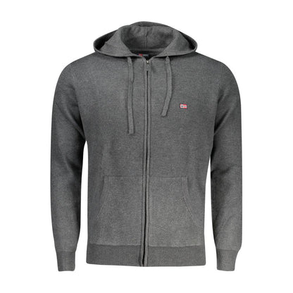 Hooded Cardigan by Norway 1963 for men in polyester gray features an crisp silhouette, showcasing a sophisticated hooded neckline and detail for a truly crisp finish.