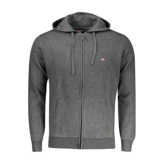 Hooded Cardigan by Norway 1963 for men in polyester gray features an crisp silhouette, showcasing a sophisticated hooded neckline and detail for a truly crisp finish.