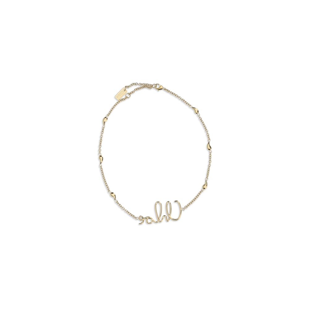 Necklace by Chloé for women in tu polyurethane nylon suede leather gold showcases a luminous chain necklace design that defines the elegant Women's Gold Brass Necklace.