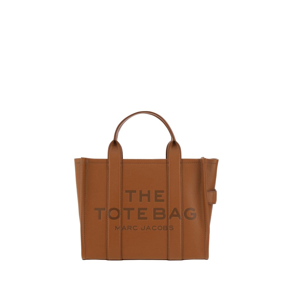 Medium Tote Handbag by Marc Jacobs for women in bos taurus calf grained leather brown & monogram features an refined silhouette, showcasing a secure zipper, ample , and versatile shoulder-strap, handle & adjustable-strap for a sophisticated refined aesthetic.