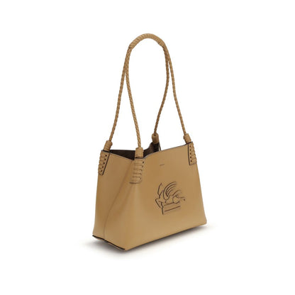 Quilted Satchel Pouch Shoulder Bag by Etro for women in bos taurus calf nappa & suede leather beige & signature showcases a enviable silhouette, artfully detailed with a secure clasp & open-top, organized removable-pouch & single-compartment, and versatile handle for a enviable look.