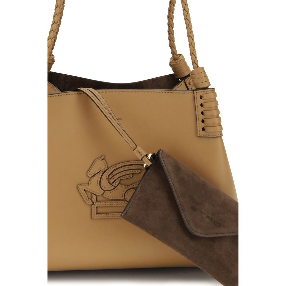 Quilted Satchel Pouch Shoulder Bag by Etro for women in bos taurus calf nappa & suede leather beige & signature features a enviable silhouette, showcasing a secure clasp & open-top, ample removable-pouch & single-compartment, and enviable handle for a enviable finish.