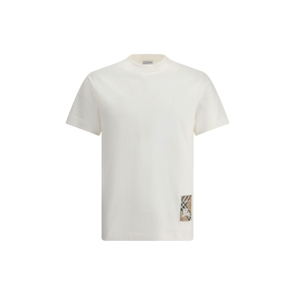 T-Shirt by Burberry for men in cotton white & patterned features an edgy silhouette, meticulously detailed with a sophisticated and crew neckline for a truly edgy finish.