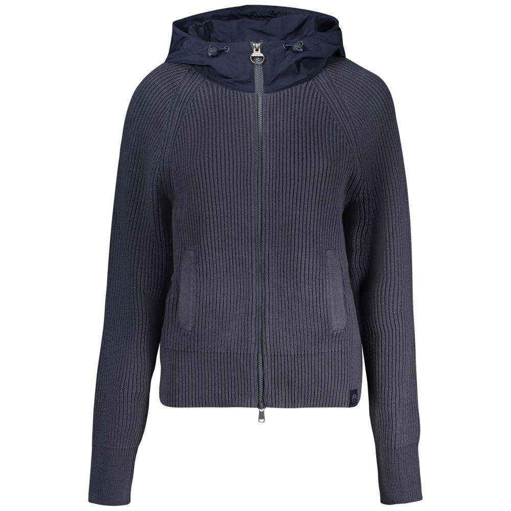 Cardigan by North Sails for women in polyester canvas blue showcases a luxurious silhouette, meticulously detailed with a sophisticated crew neckline and for a refined finish.