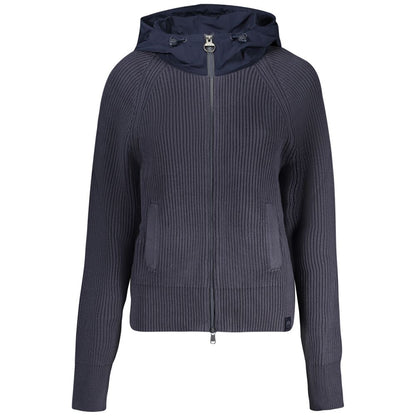 Cardigan by North Sails for women in polyester canvas blue showcases a luxurious silhouette, meticulously detailed with a sophisticated crew neckline and for a refined finish.