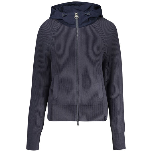 Cardigan by North Sails for women in polyester canvas blue showcases a luxurious silhouette, meticulously detailed with a sophisticated crew neckline and for a refined finish.