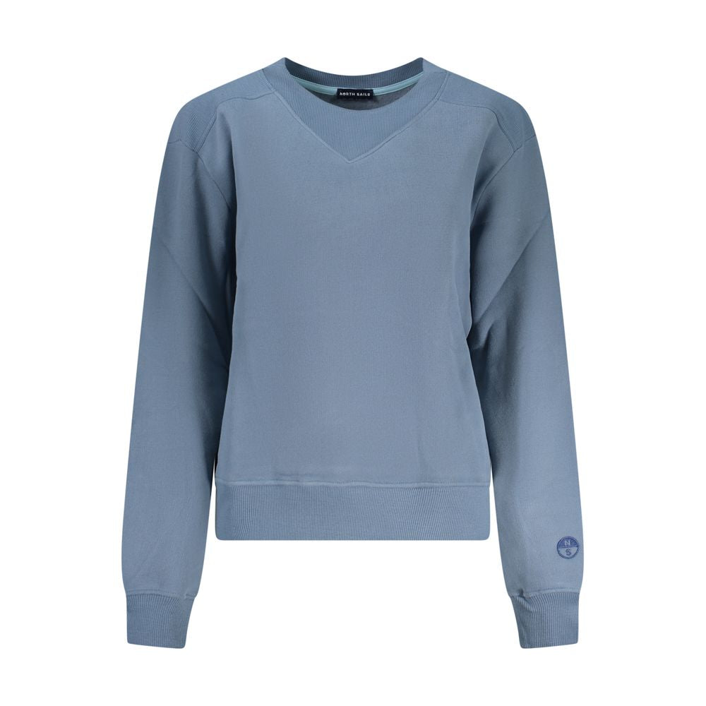 Sweatshirt by North Sails for women in cotton polyester blue features an provocated silhouette, detailed with a provocated and a refined crew neckline for a sophisticated aesthetic.