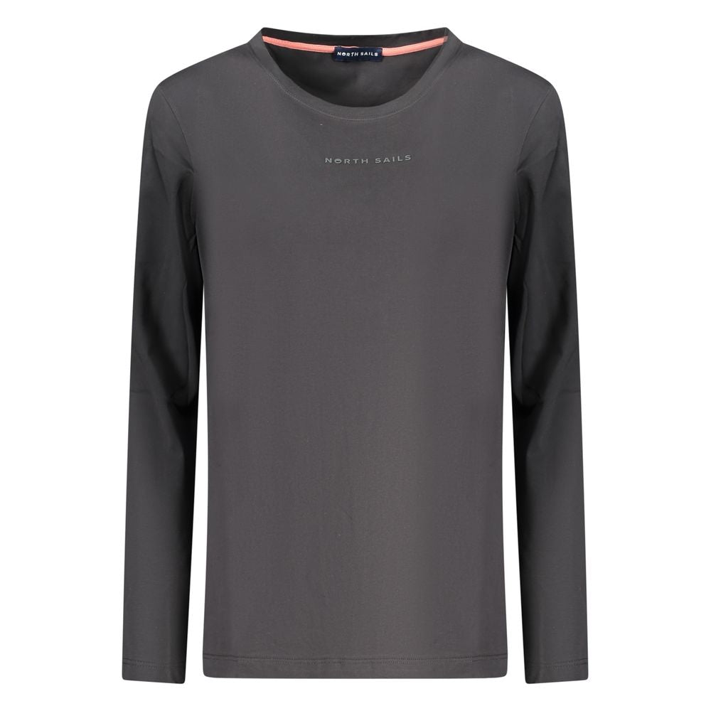 T-Shirt by North Sails for women in cotton black & print showcases a chic silhouette, artfully detailed with a chic wide-neck neckline and long-sleeve for a chic finish.