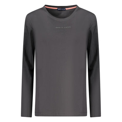 T-Shirt by North Sails for women in cotton black & print showcases a chic silhouette, artfully detailed with a chic wide-neck neckline and long-sleeve for a chic finish.