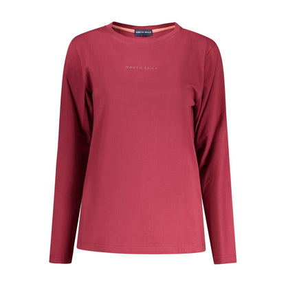 T-Shirt by North Sails for women in cotton red & print features a plush silhouette, showcasing a sophisticated wide-neck neckline and long-sleeve for a truly plush finish.