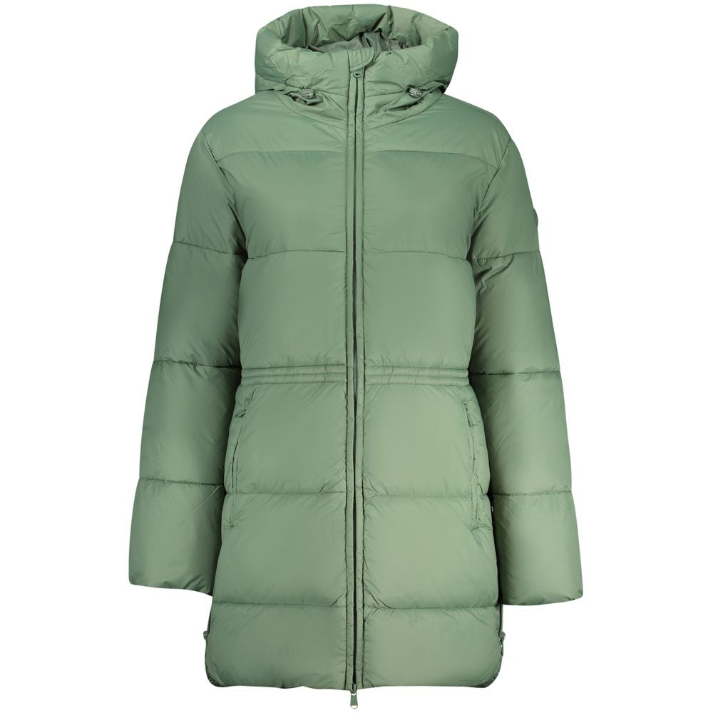 Hooded Overcoat by North Sails for women in polyester green features an satoral silhouette, showcasing a sophisticated hooded neckline and satoral pockets, hooded, insulated & water-resistant for a premium, timeless look.