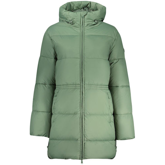 Hooded Overcoat by North Sails for women in polyester green features an satoral silhouette, showcasing a sophisticated hooded neckline and satoral pockets, hooded, insulated & water-resistant for a premium, timeless look.