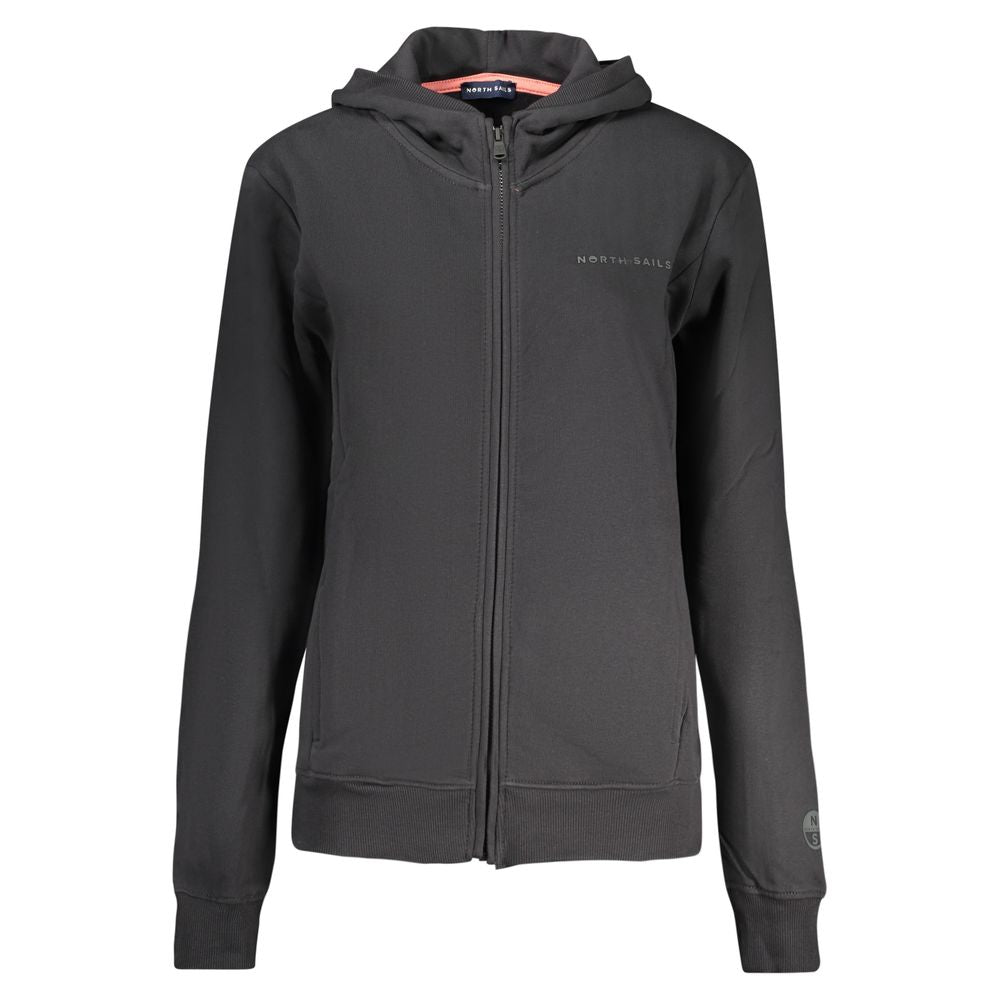 Hooded Sweatshirt Hoodie by North Sails for women in cotton polyester black & print features a edgy silhouette, detailed with a edgy hooded neckline and for a refined finish.